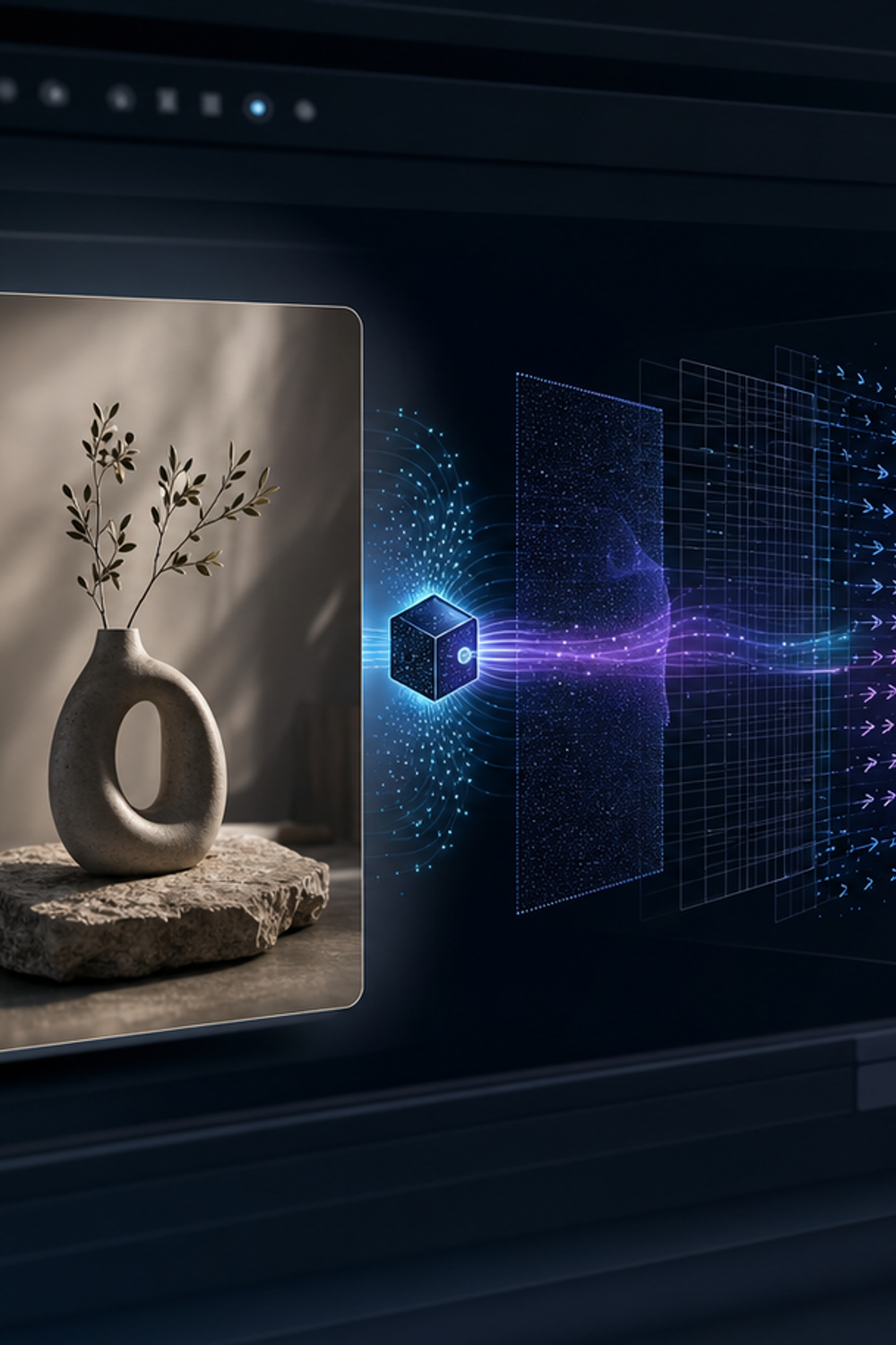 Imageat AI video workflow example showing a source image transforming into cinematic video frames