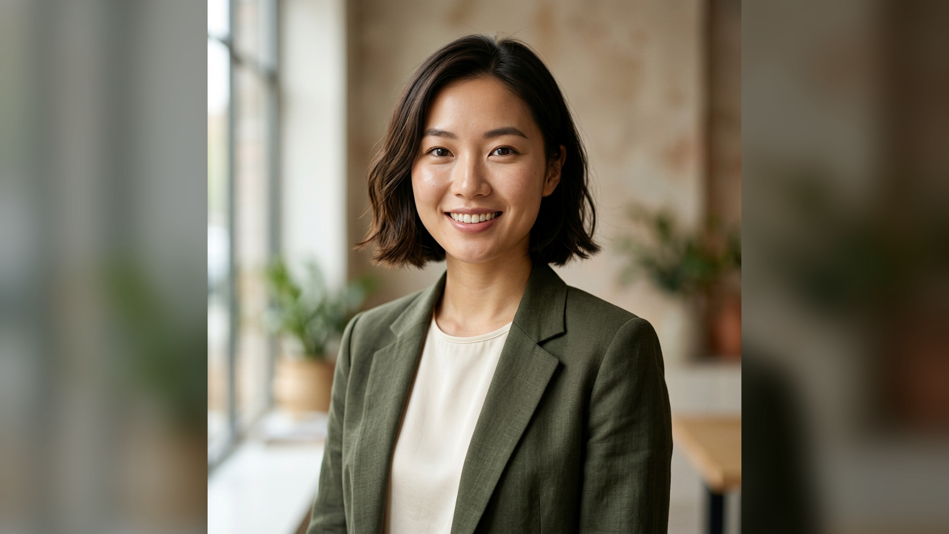 imageat-owned clean model headshot with natural detail in a 16:9 composition