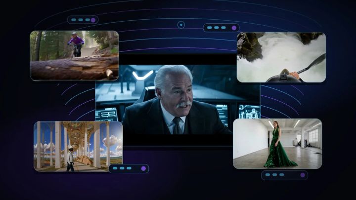 imageat-owned multi-shot AI video collage illustrating a faceless YouTube production workflow