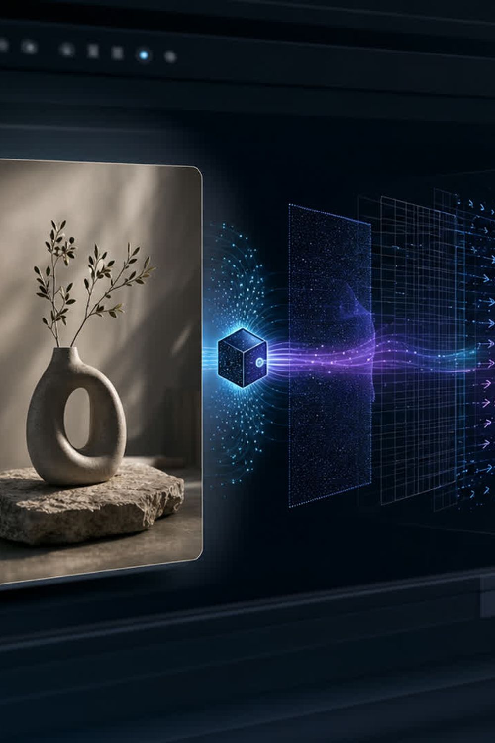 A source product image transformed into a sequence of AI video frames