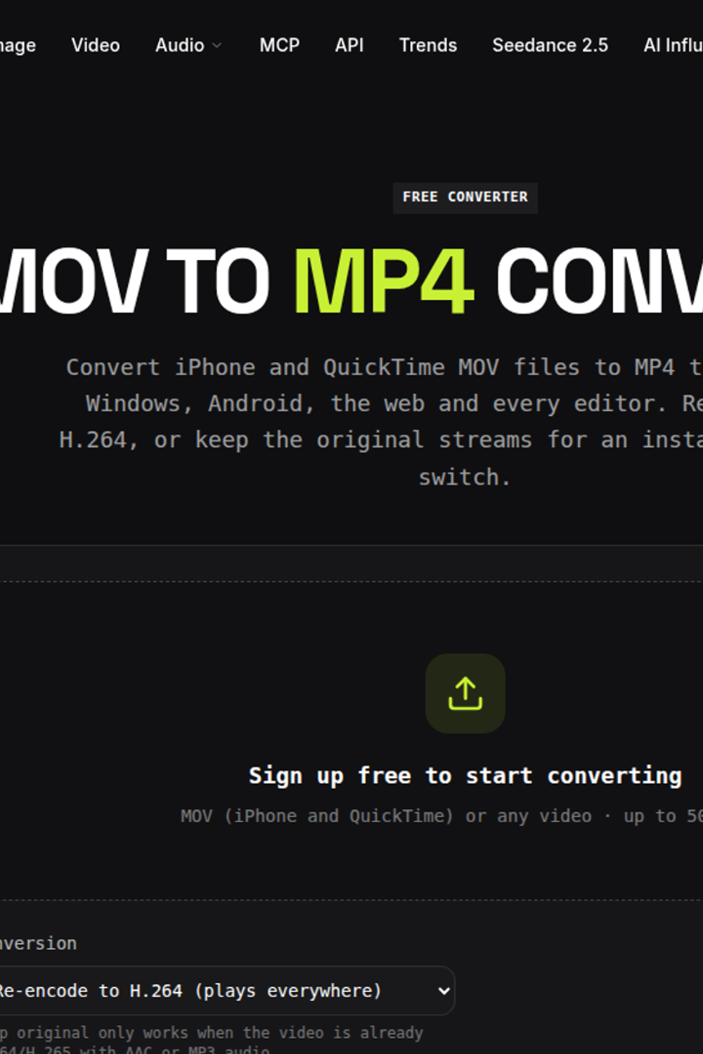 imageat MOV to MP4 converter for iPhone and QuickTime video