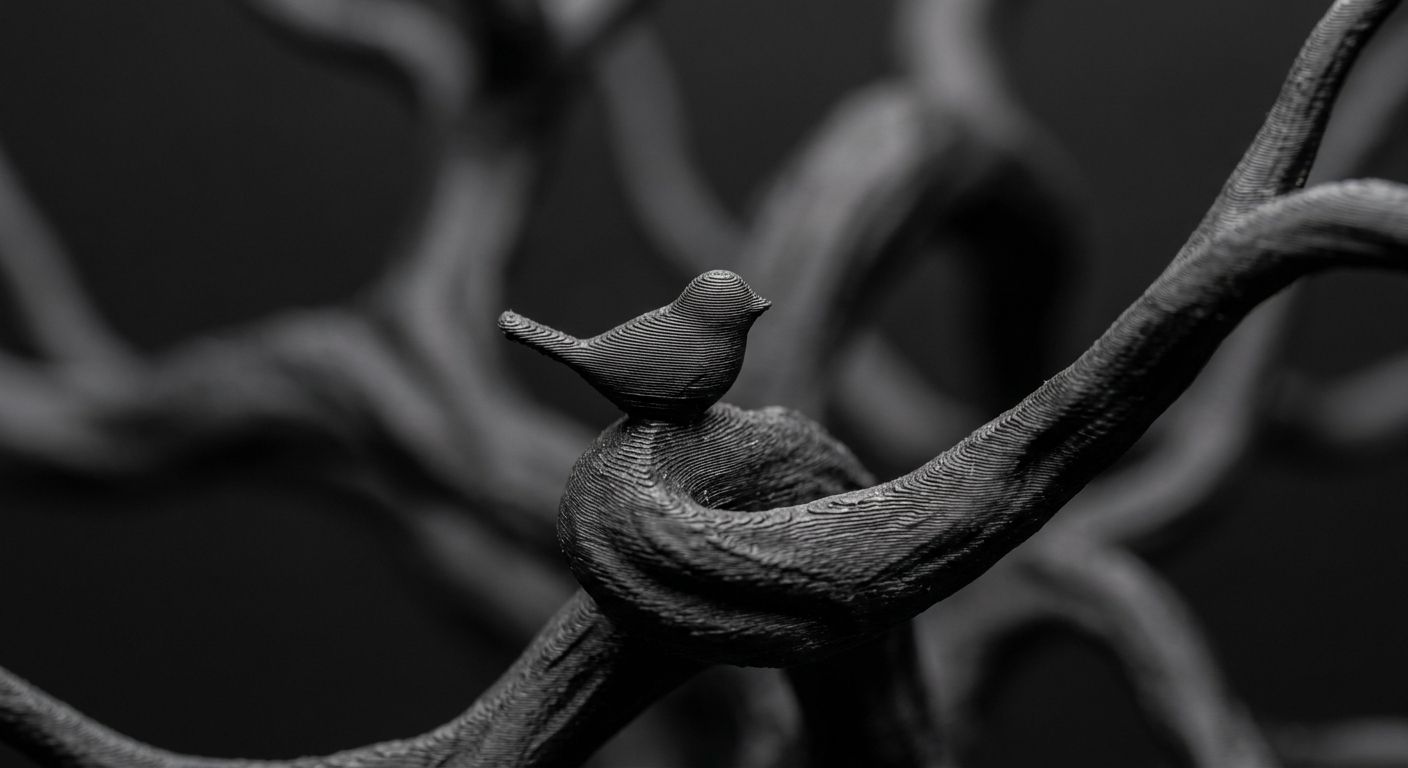 Tree of Life Silhouette 3D Printed Wall Art view 3