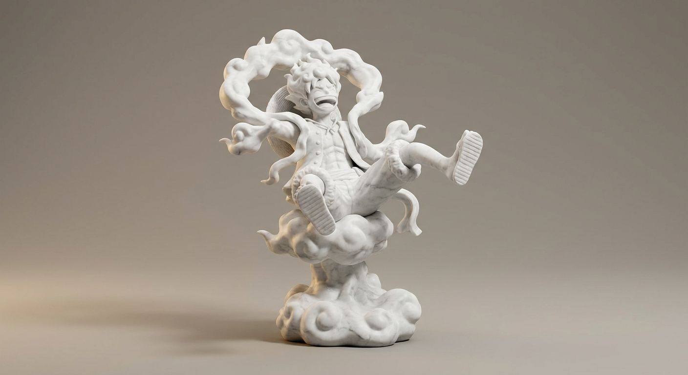 Luffy Gear 5 Sun God 3D Figurine view 2