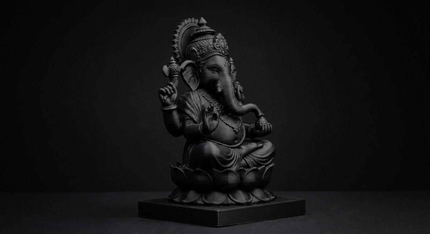 Lord Ganesha 3D Printed Idol view 2