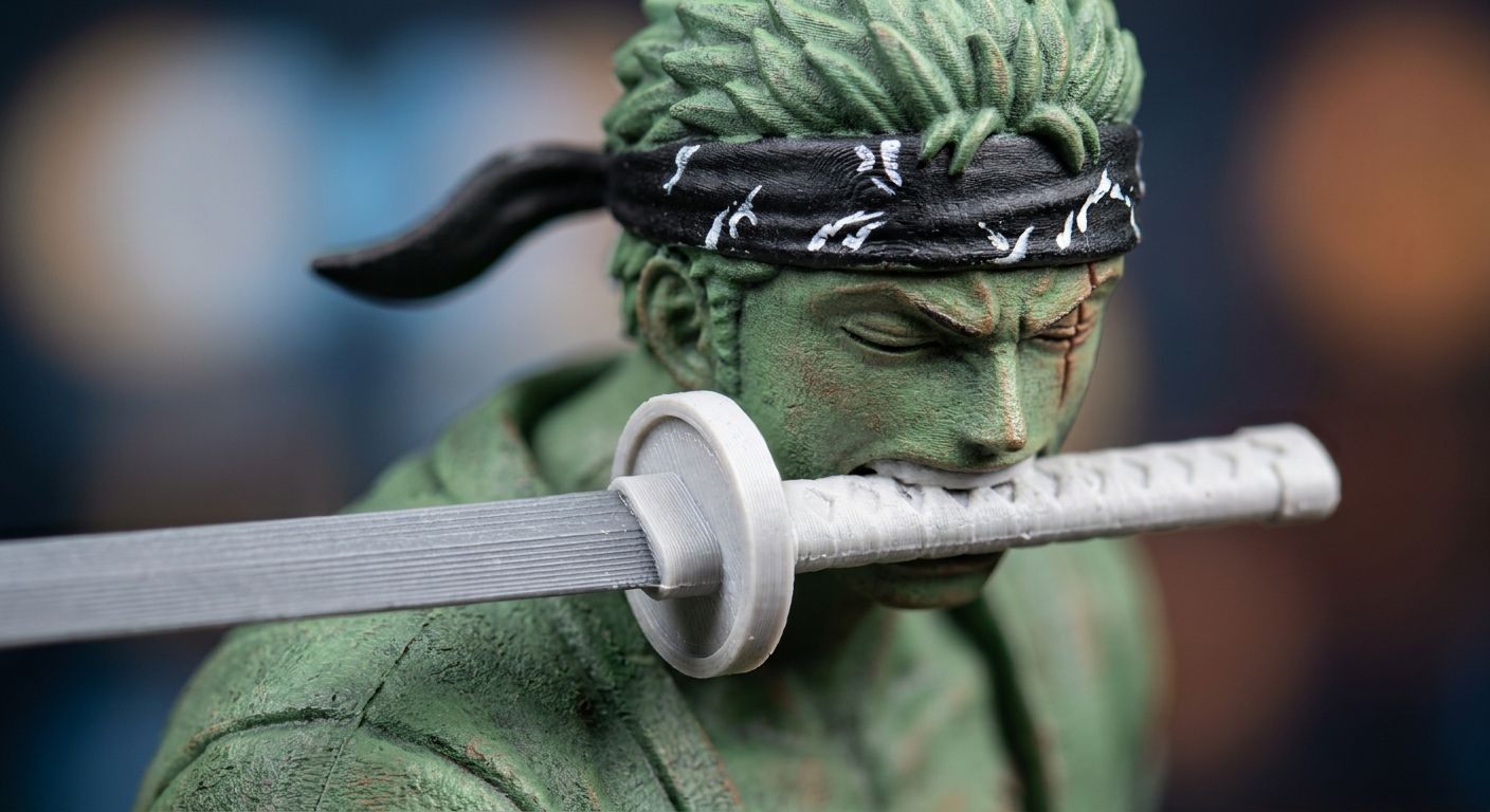 Roronoa Zoro Three-Sword Stance 3D Figurine view 3