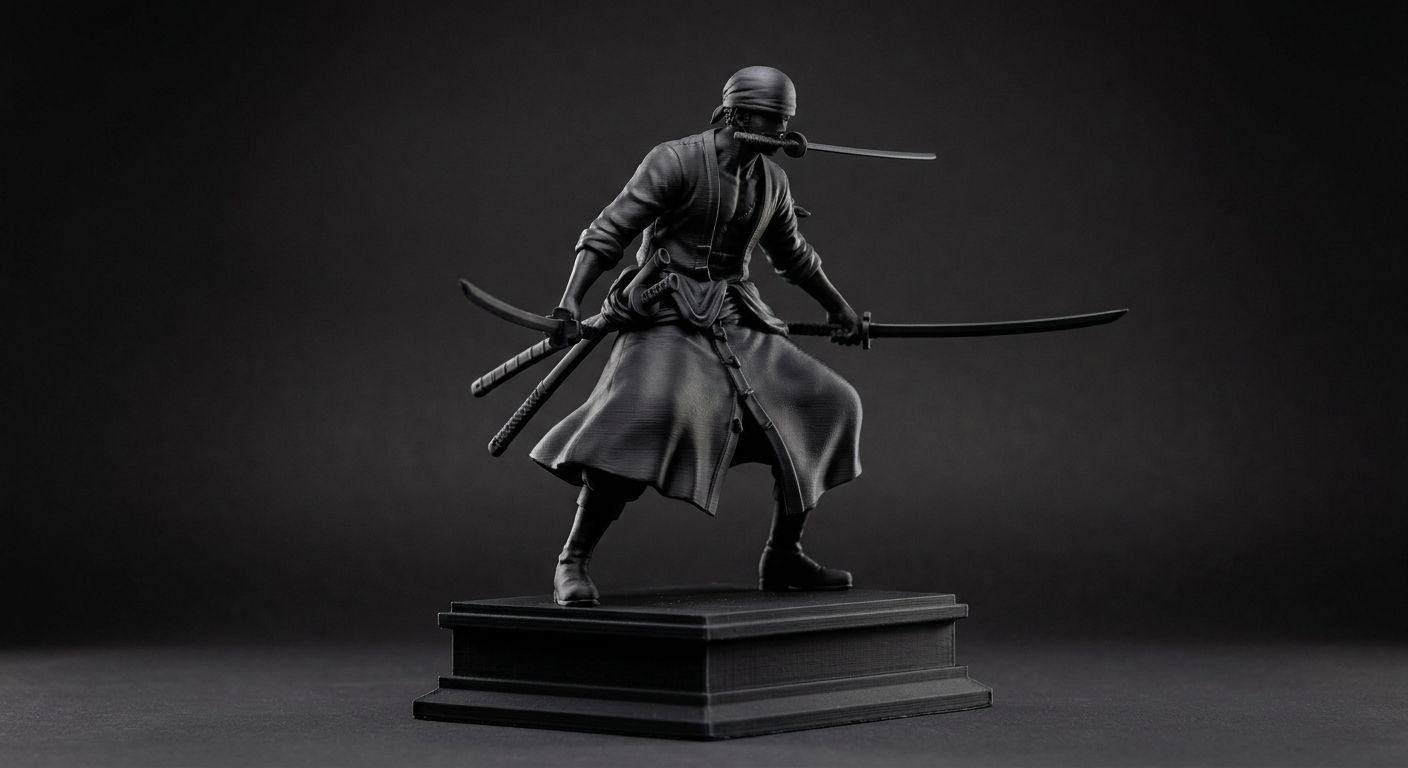 Roronoa Zoro Three-Sword Stance 3D Figurine view 2