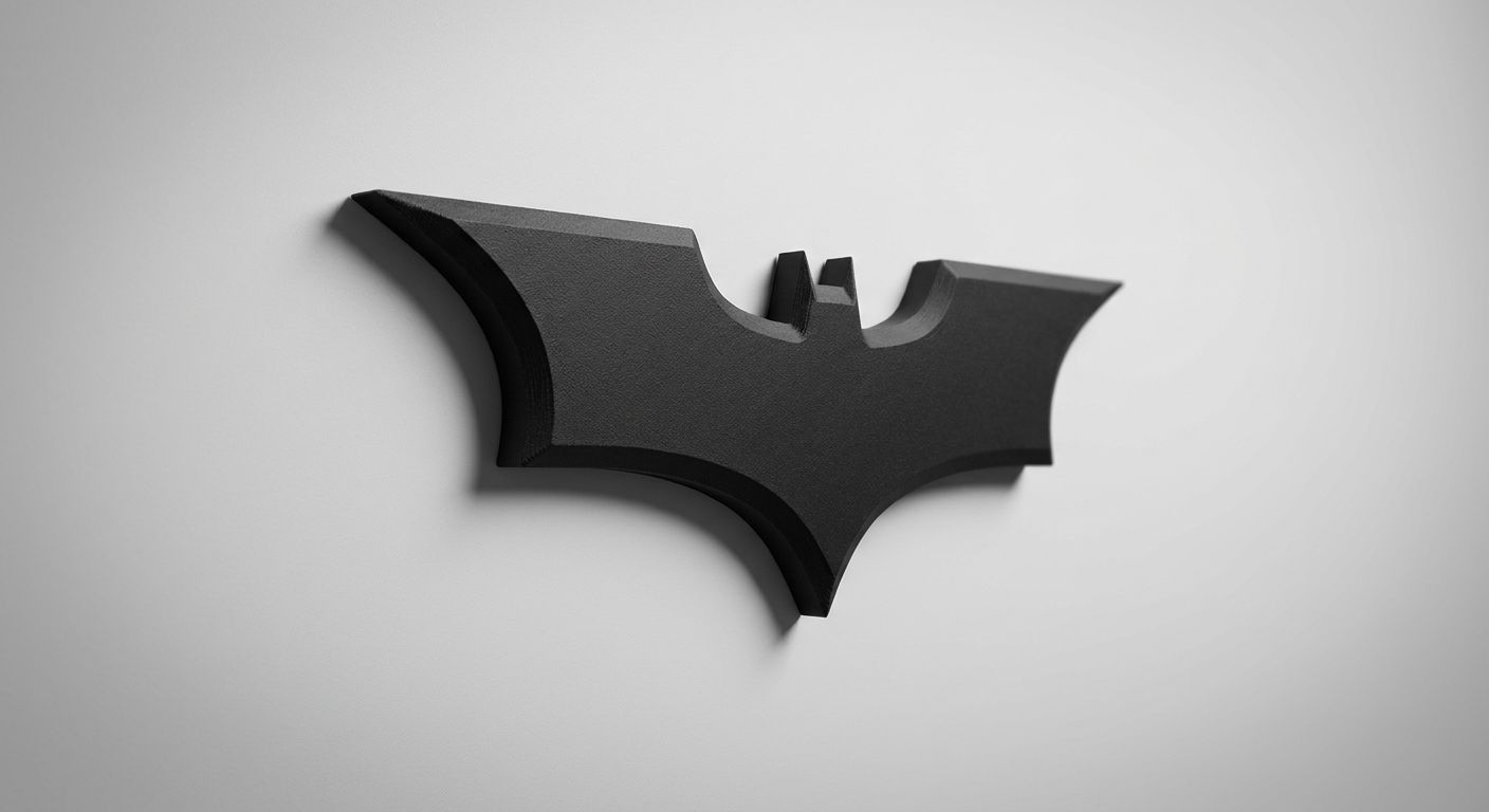 Dark Knight Bat Emblem 3D Printed Wall Art view 2