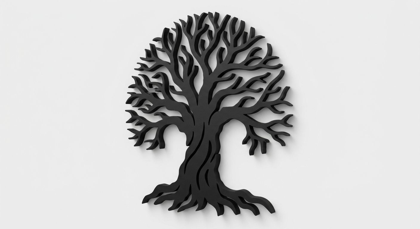 Tree of Life Silhouette 3D Printed Wall Art view 2