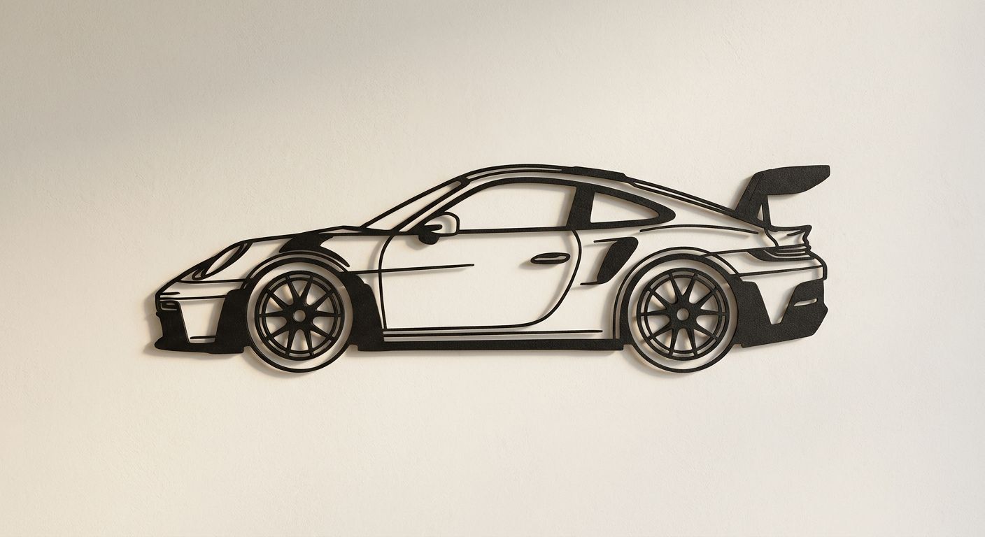 Porsche 911 GT3 RS 3D Printed Wall Art view 4