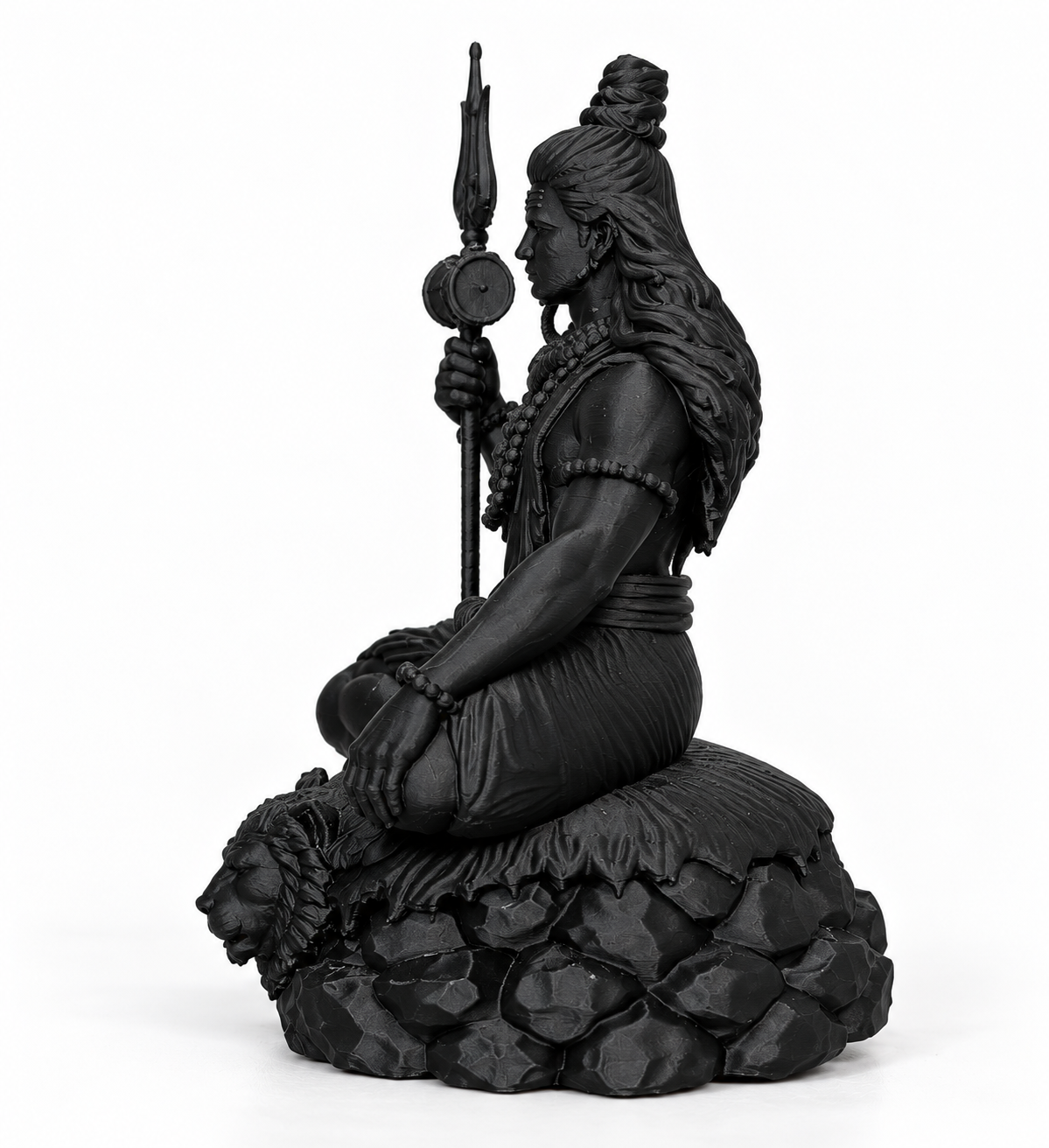 Lord Shiva Meditating 3D Idol view 4