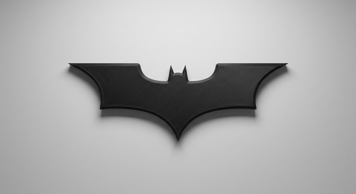 Dark Knight Bat Emblem 3D Printed Wall Art