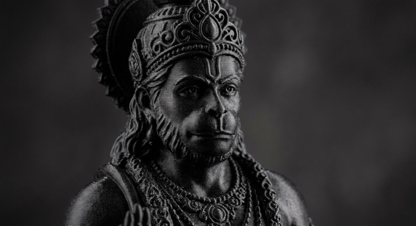 Lord Hanuman Standing 3D Idol view 4
