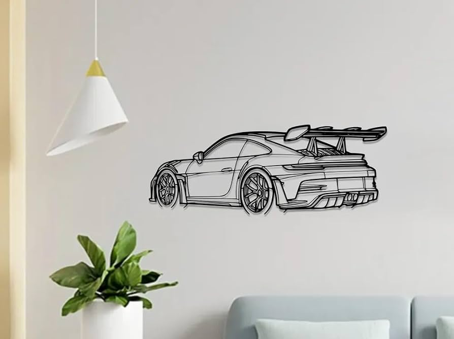 Porsche 911 GT3 RS 3D Printed Wall Art