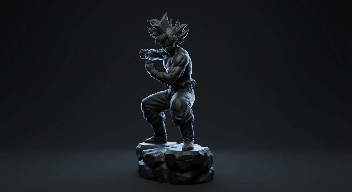 Goku Ultra Instinct 3D Figurine view 2