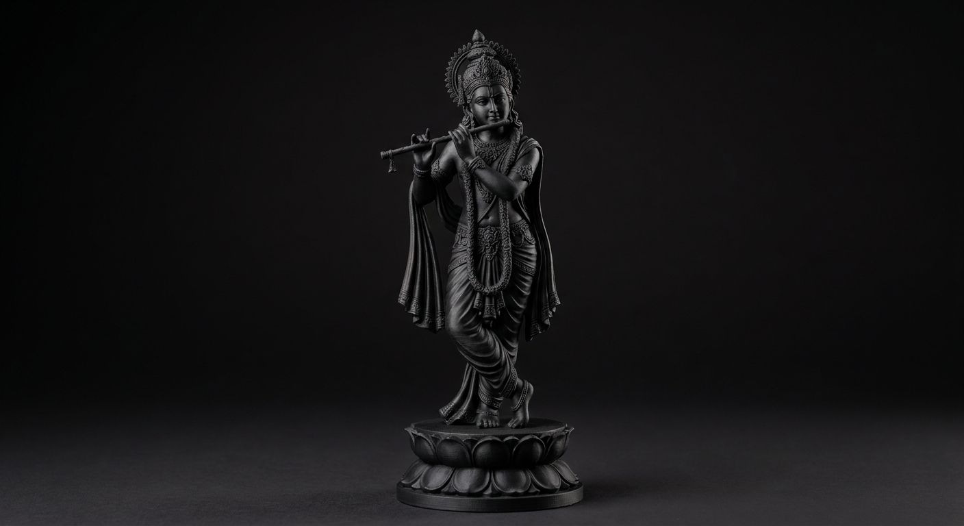 Lord Krishna Playing Flute 3D Idol