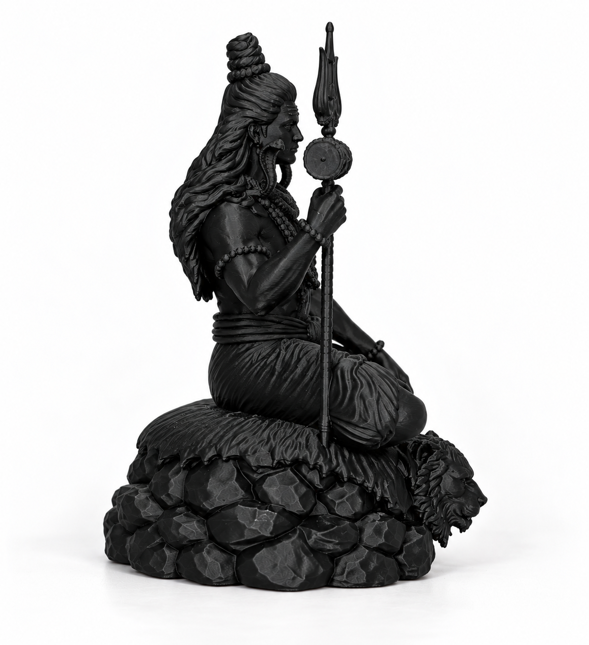 Lord Shiva Meditating 3D Idol view 2