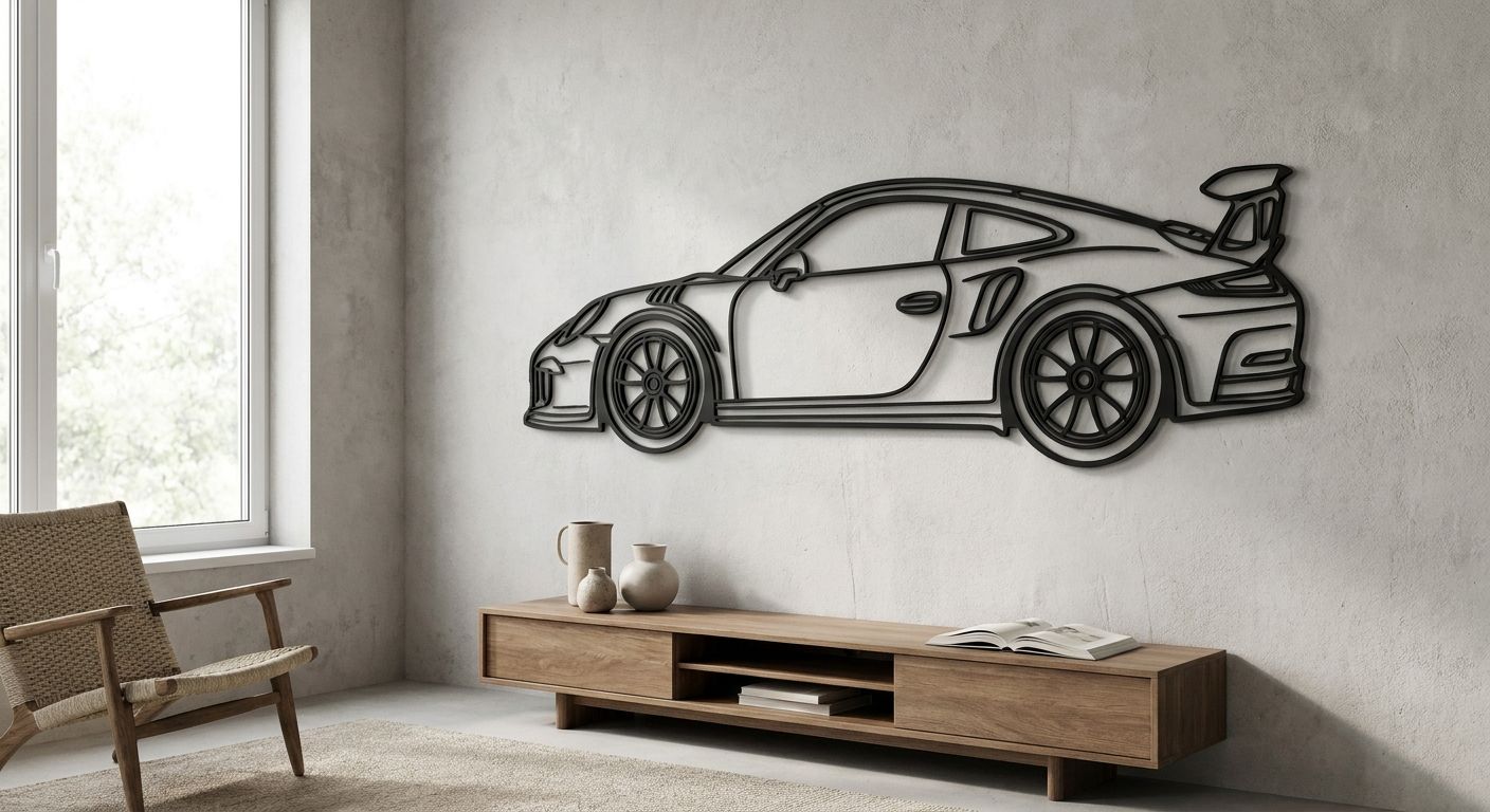 Porsche 911 GT3 RS 3D Printed Wall Art view 2