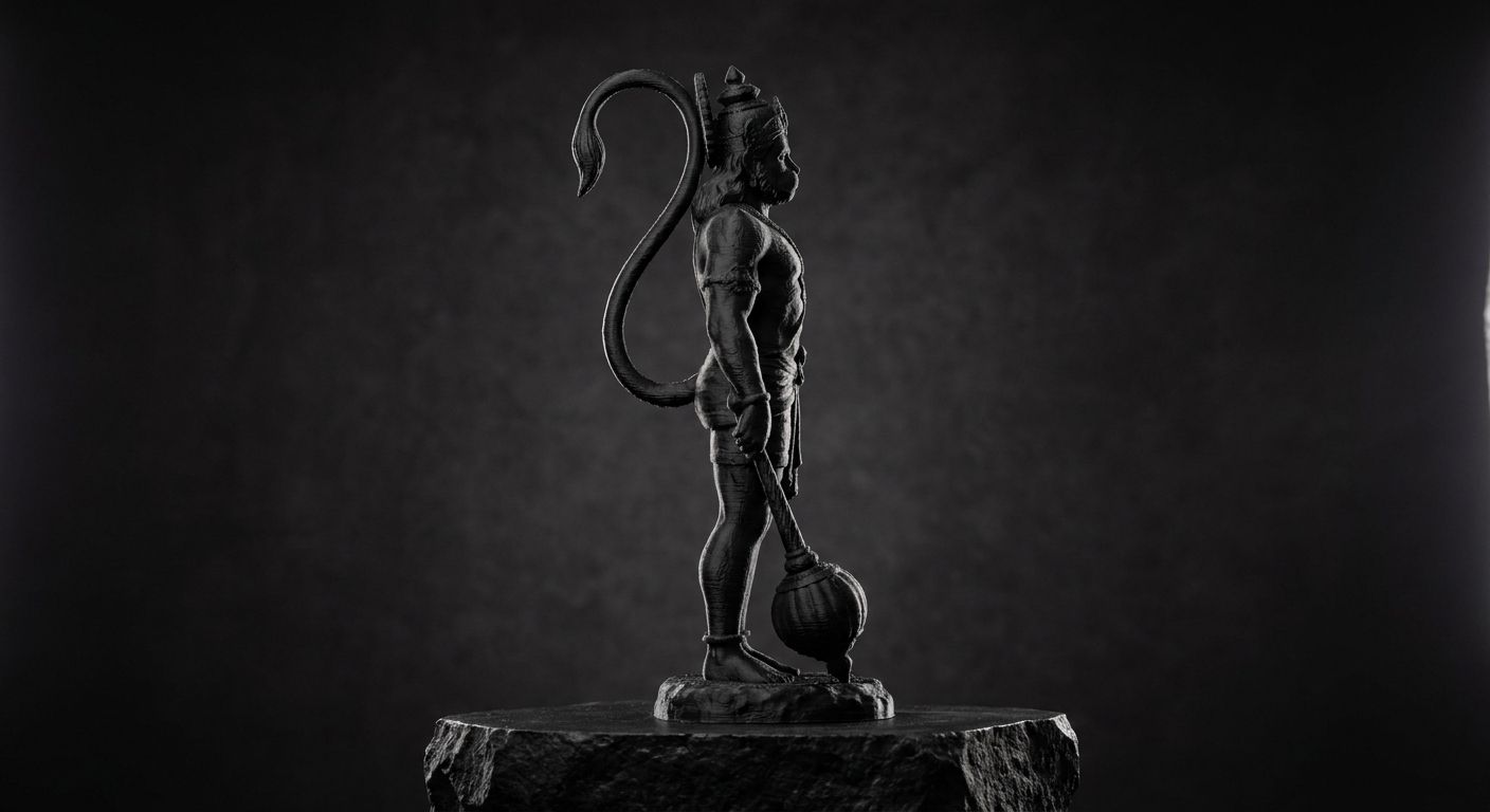 Lord Hanuman Standing 3D Idol view 3