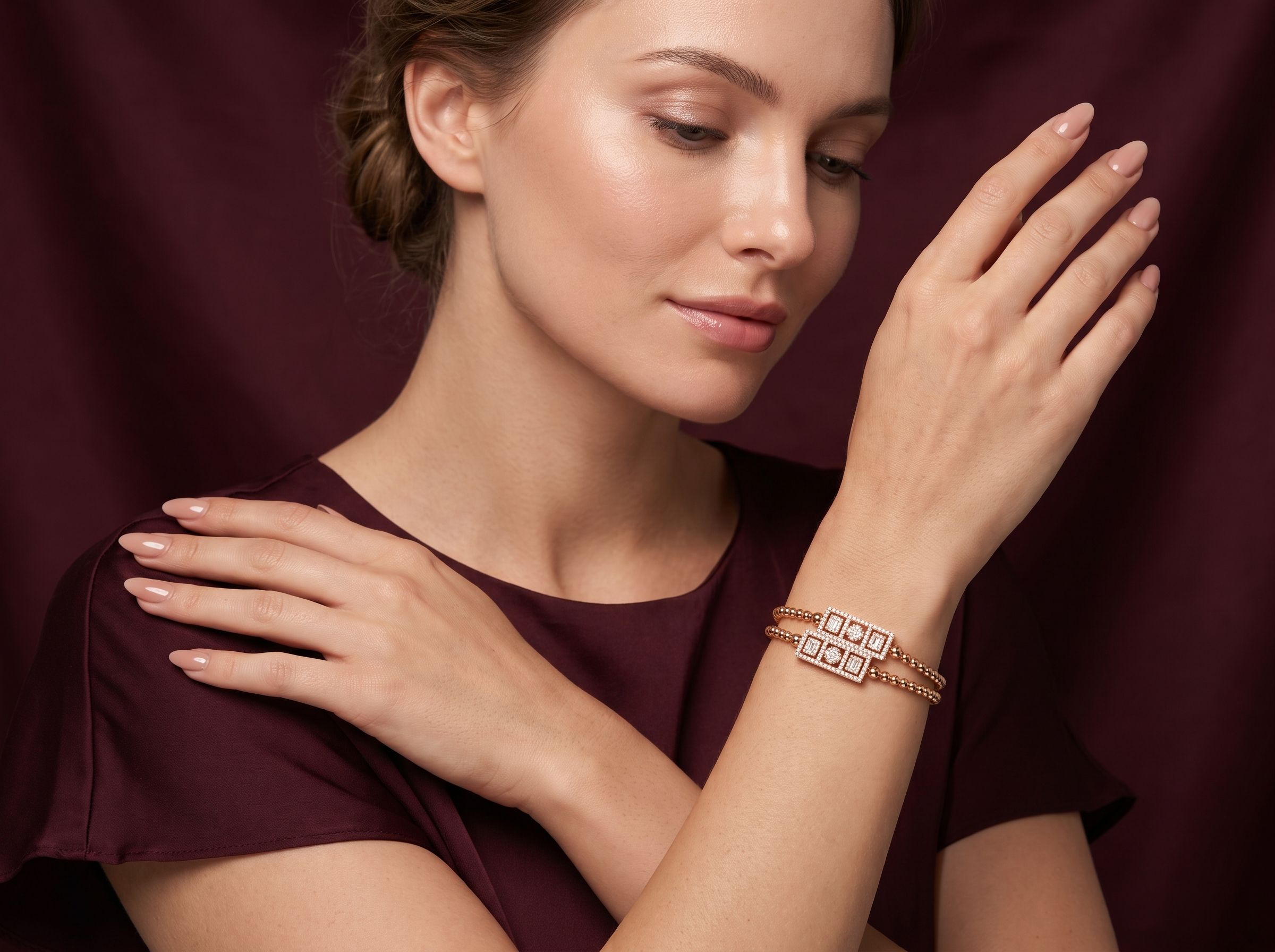 bracelet on woman's hand