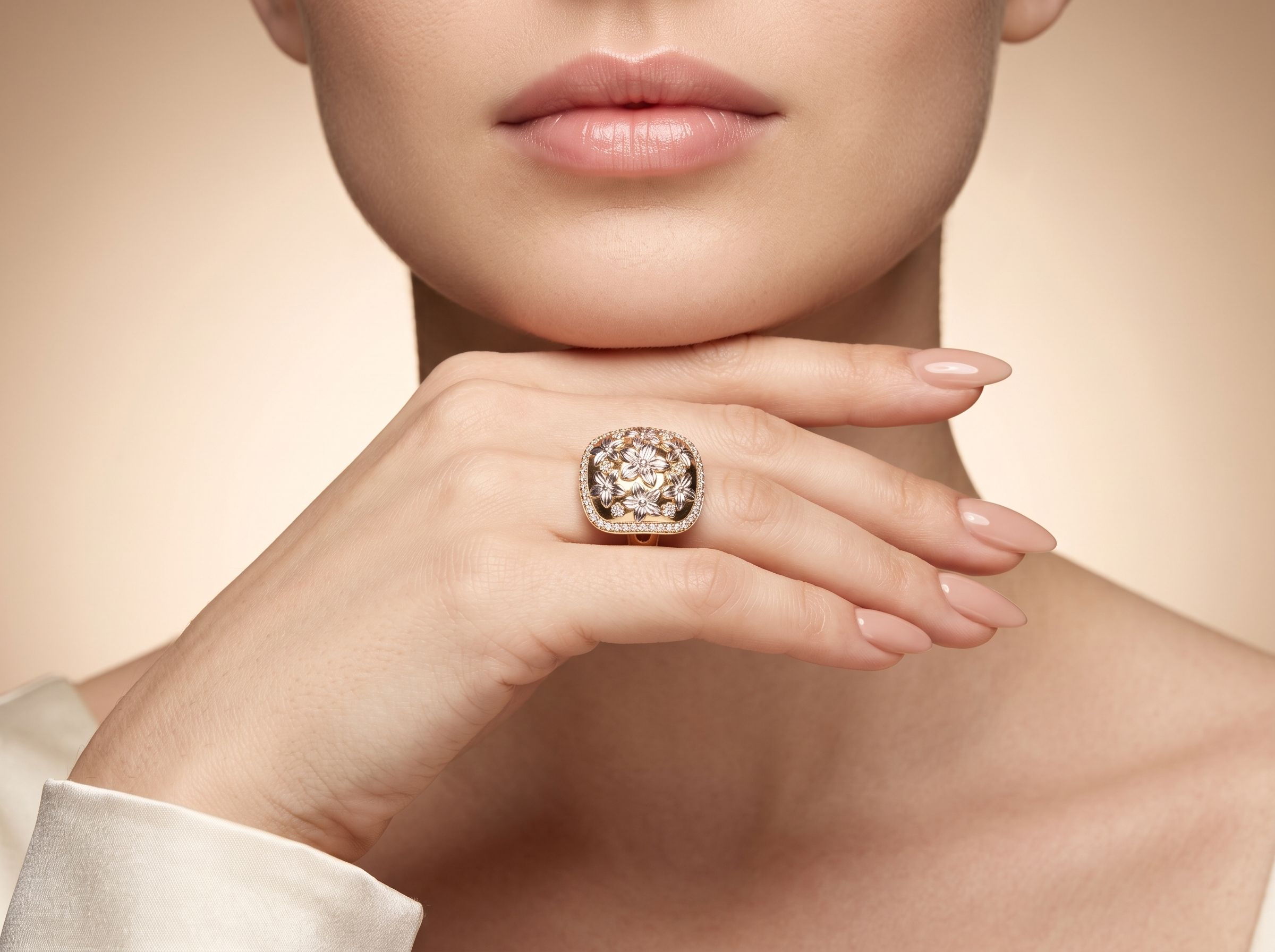 ring on woman's hand