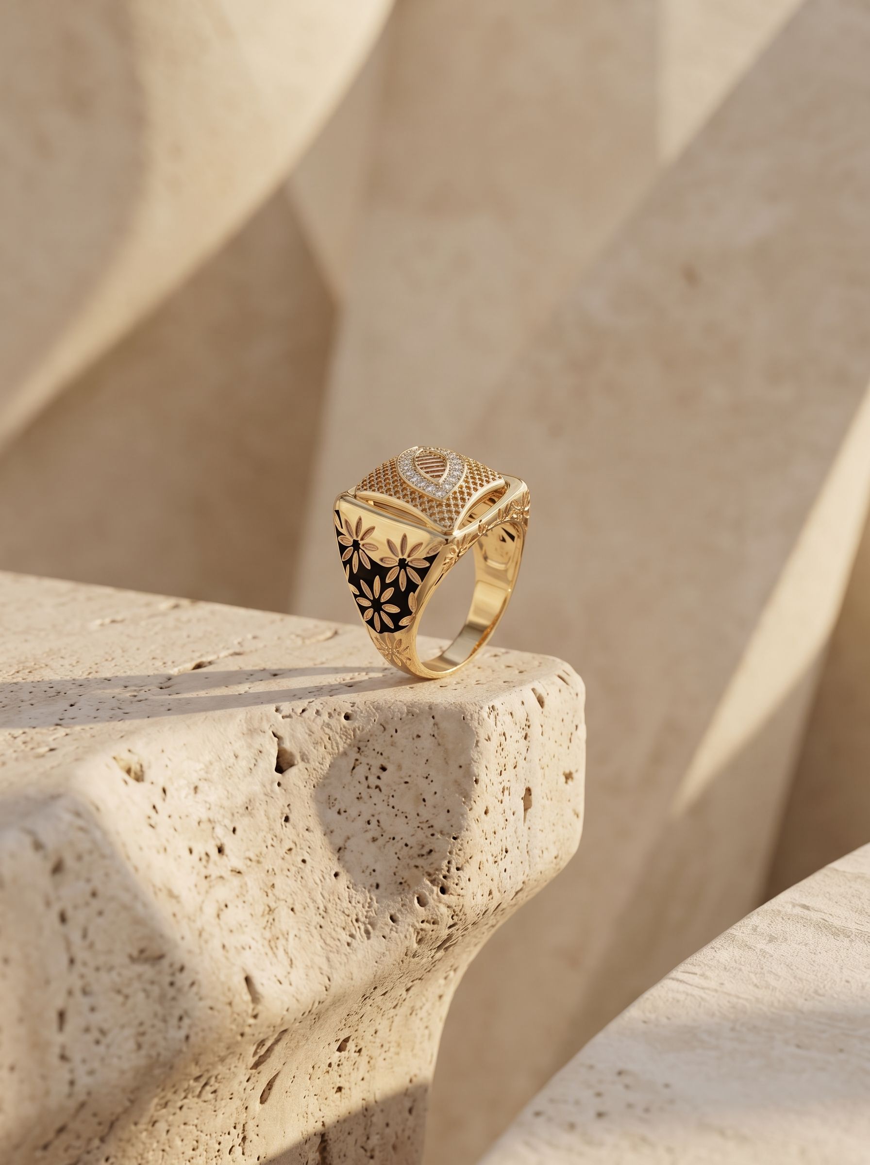 yellow gold signet ring
