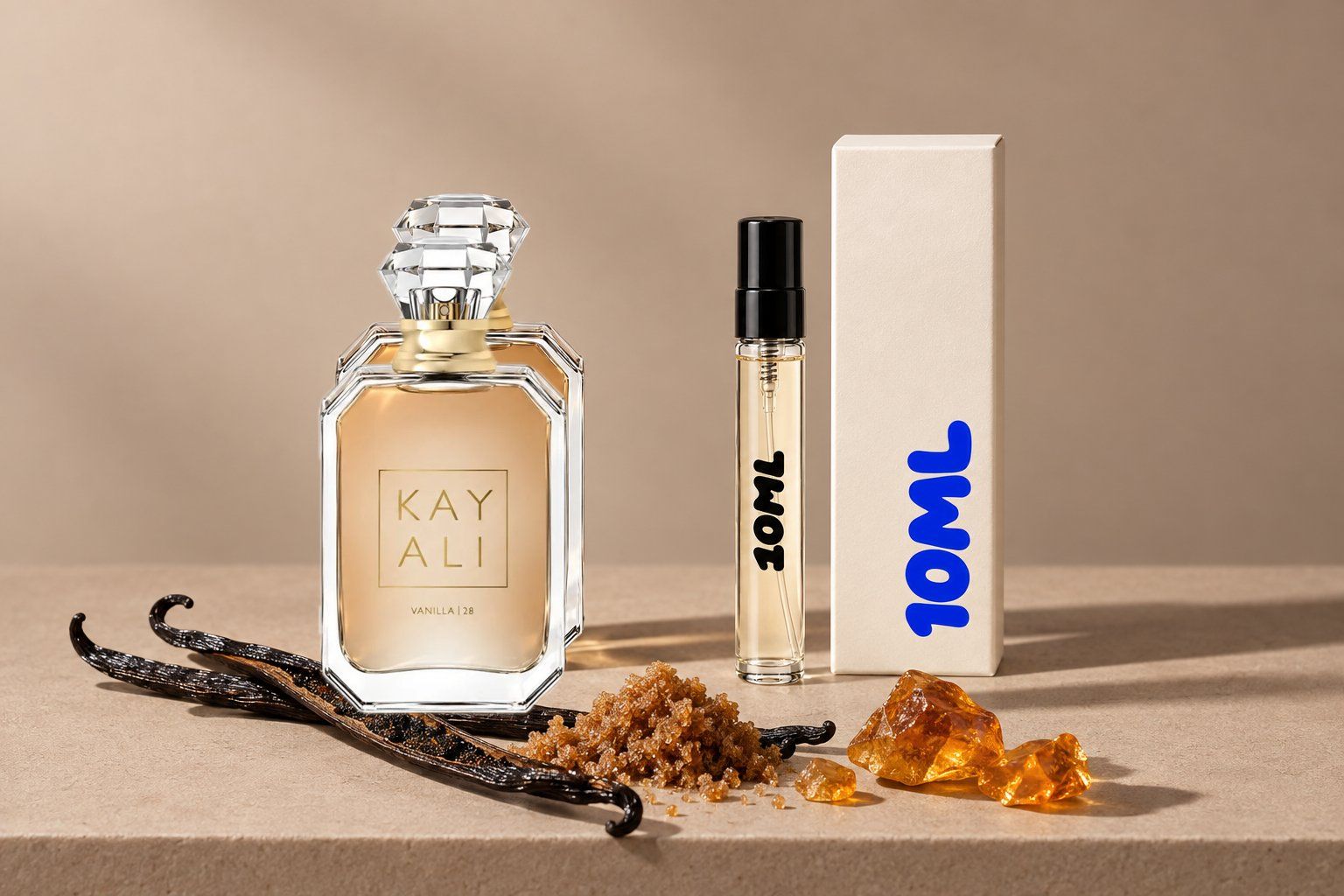 Vanilla | 28 od Kayali vedle odstřiku 10ML a hlavní tóny: vanilka, třtinový cukr a ambra