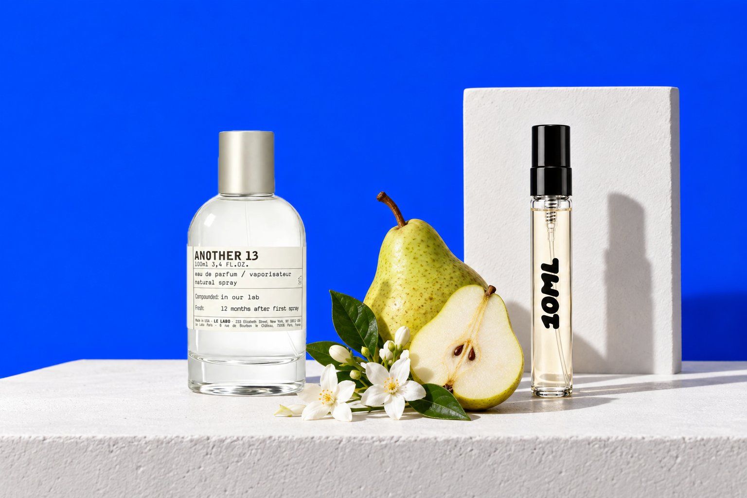 Another 13 van Le Labo naast een 10ML-decant, met peer en jasmijn, de belangrijkste noten