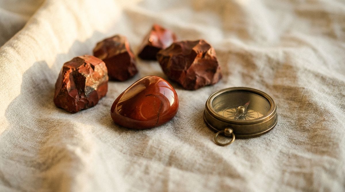 Red Jasper Meaning: The Stone Ancient Egyptians Carved Into a Funerary Amulet — editorial still-life cover photograph