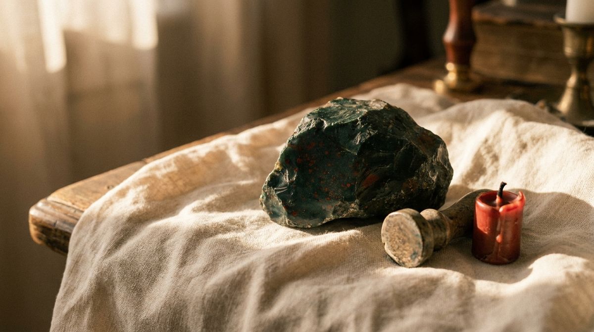 Bloodstone Meaning: The Roman War Stone Christians Renamed the Martyr's Stone — editorial still-life cover photograph