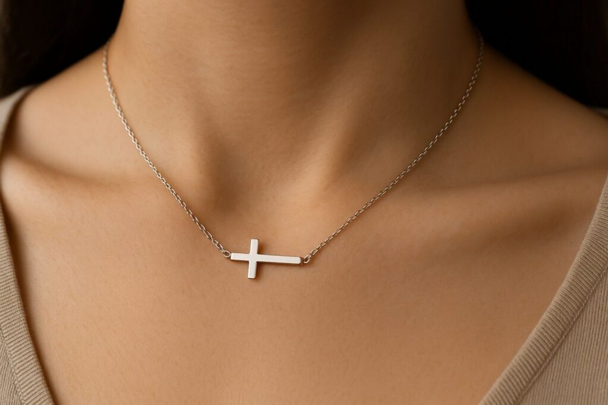 silver_sideways_cross_necklace_minimalist_closeup