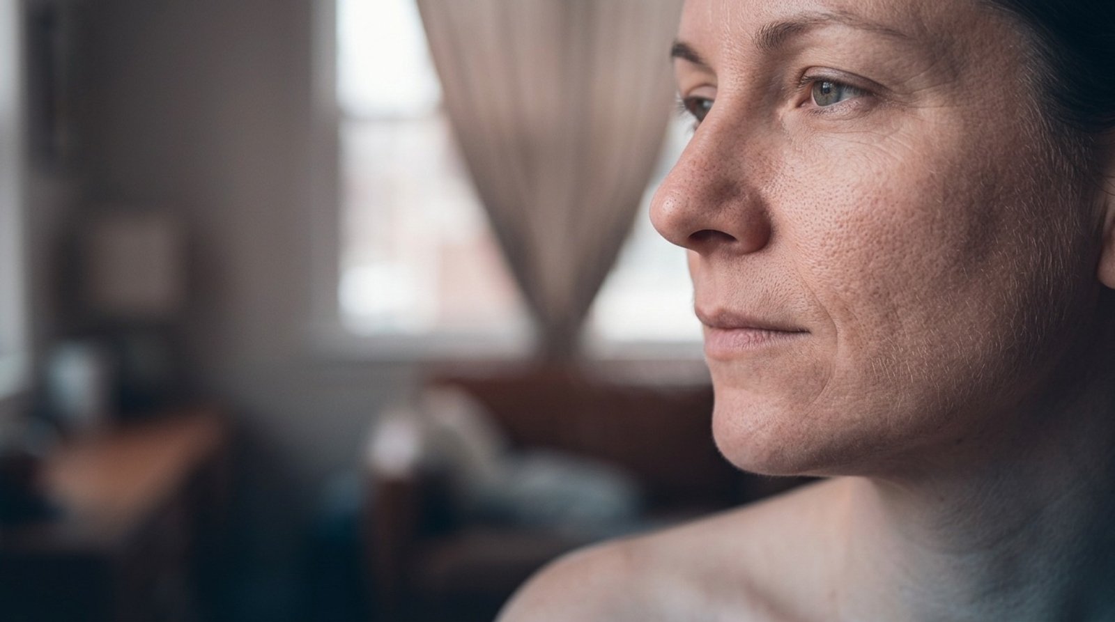 A face in window light, observed in the morning