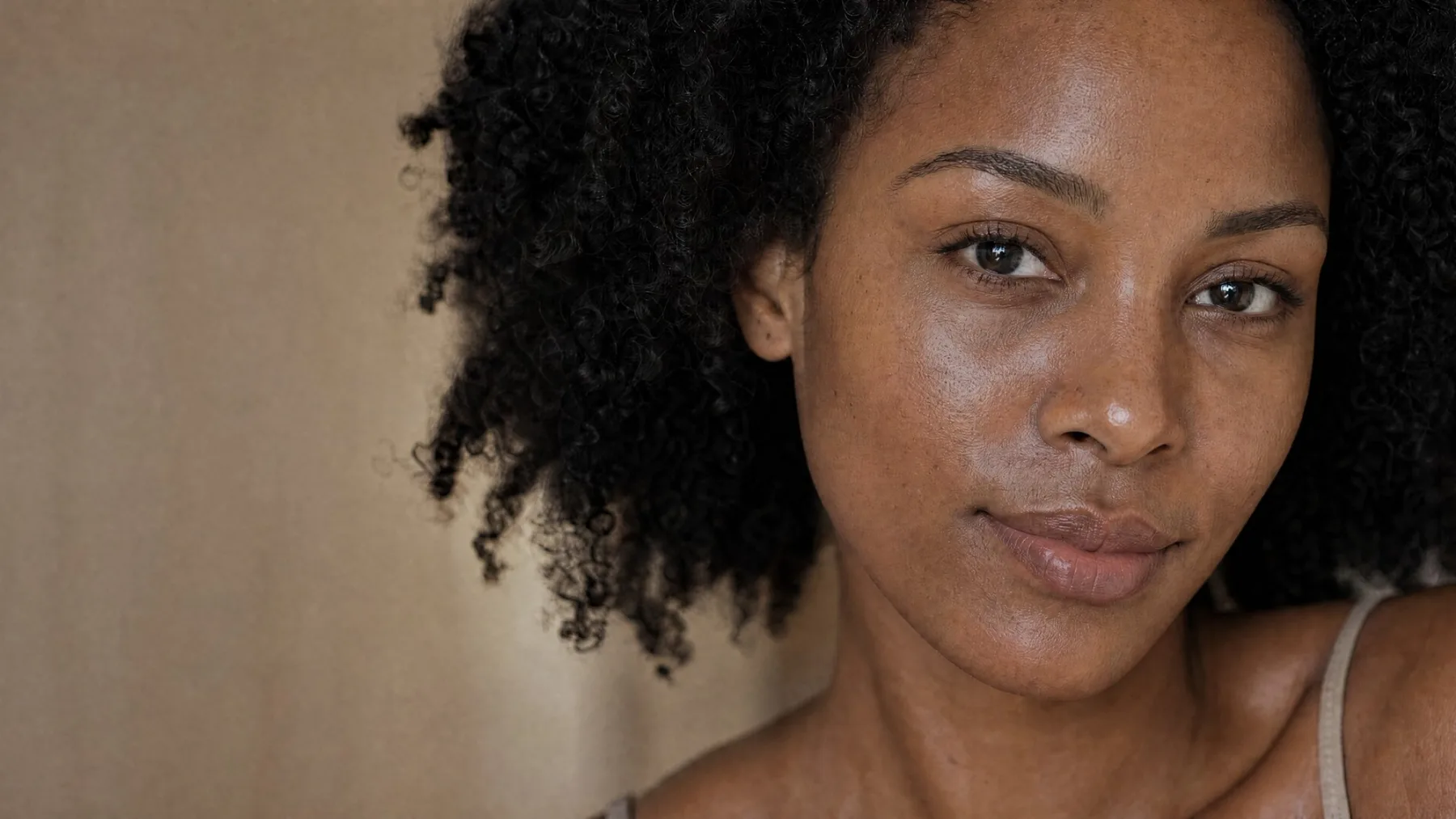 Oily skin — portrait, natural sheen