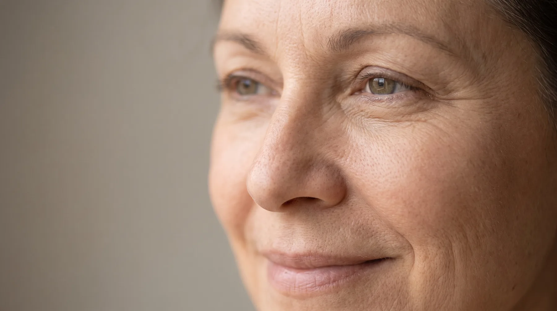 Skin with fine lines and wrinkles, close up — PROVEN personalized skincare