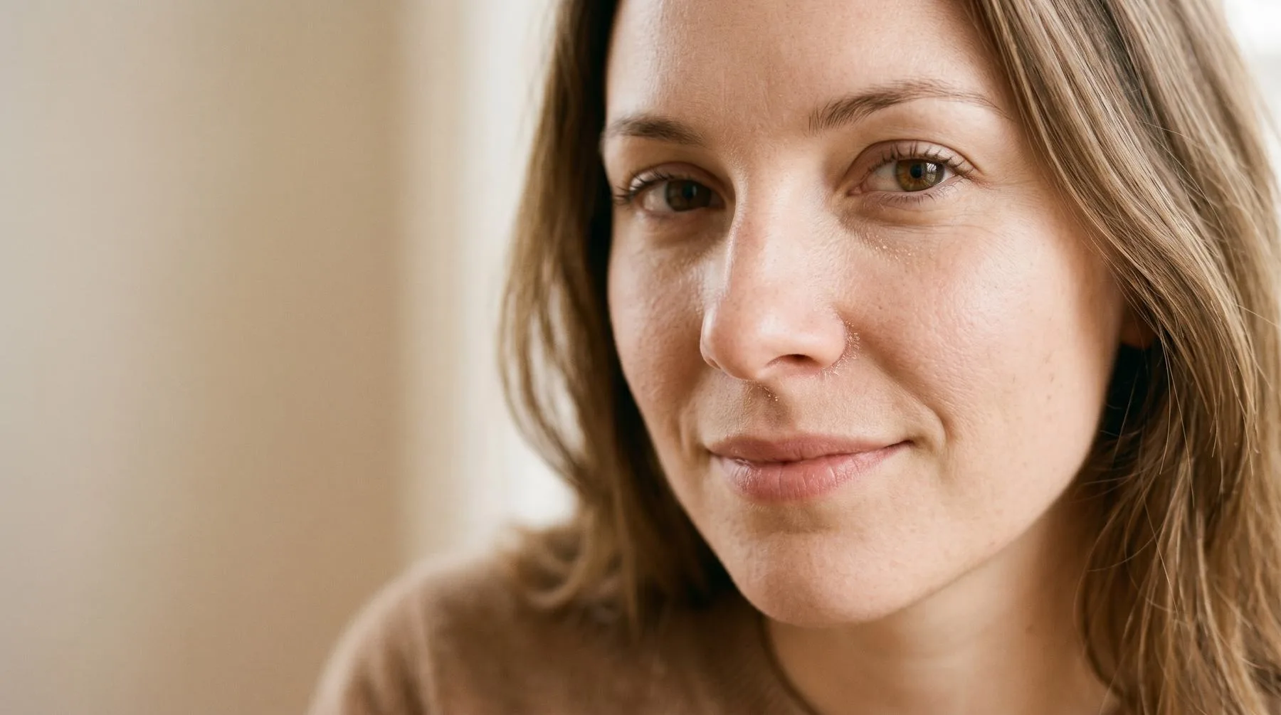 Dry skin around the nose — nose and inner-cheek close-up