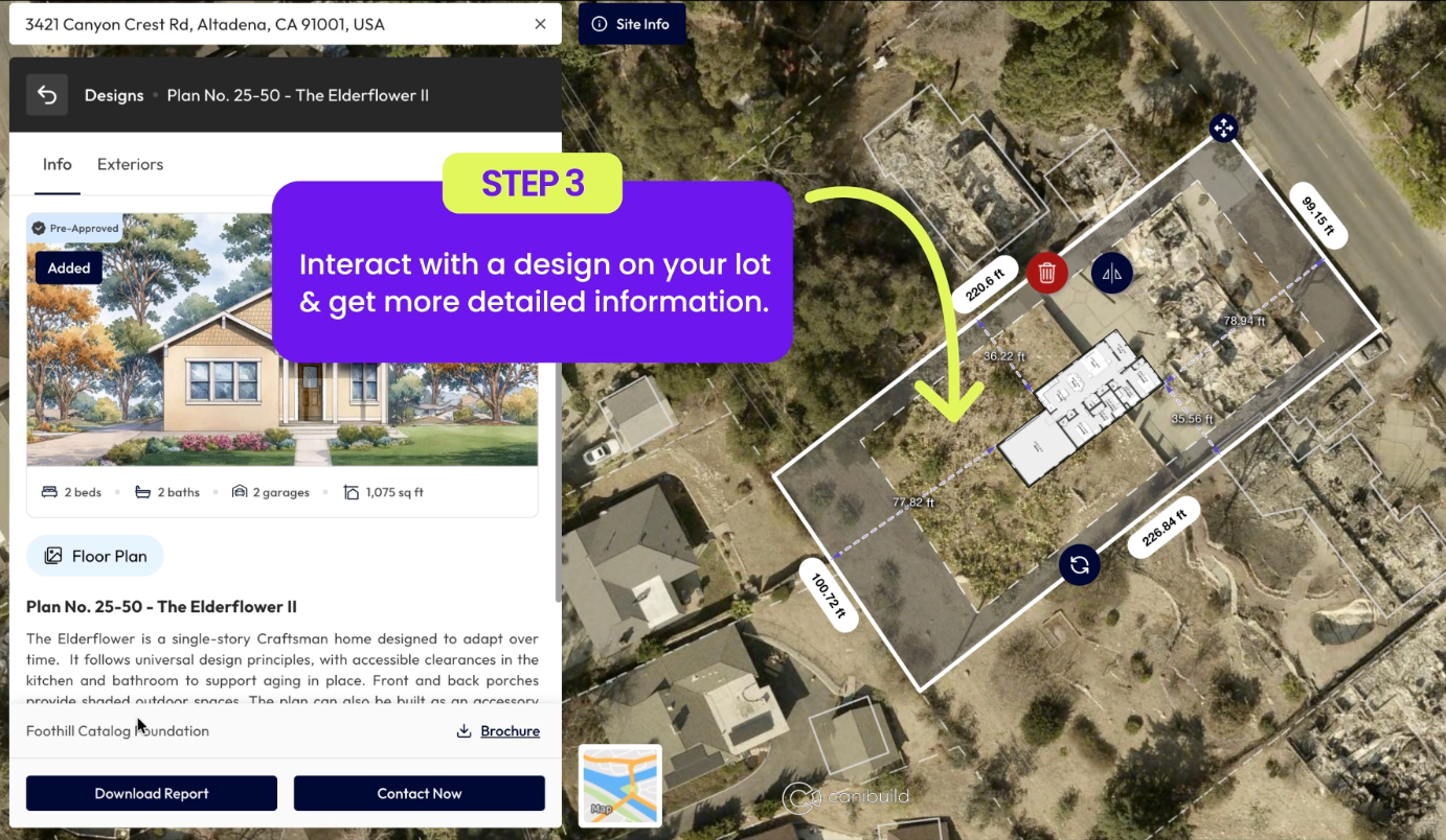Interact with a design and get details.