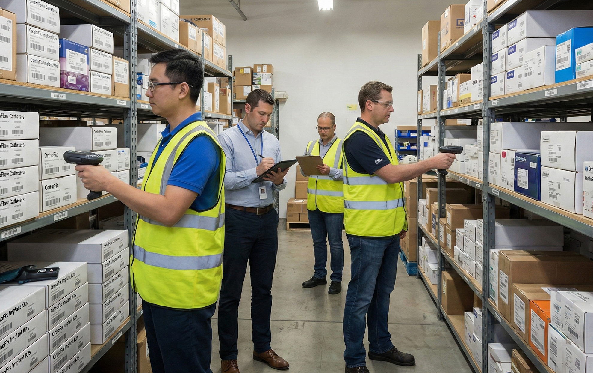 audit team scanning udi to comply with QMSR UDI requirements