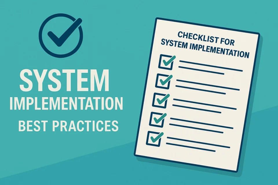System implementation checklist with critical best practices