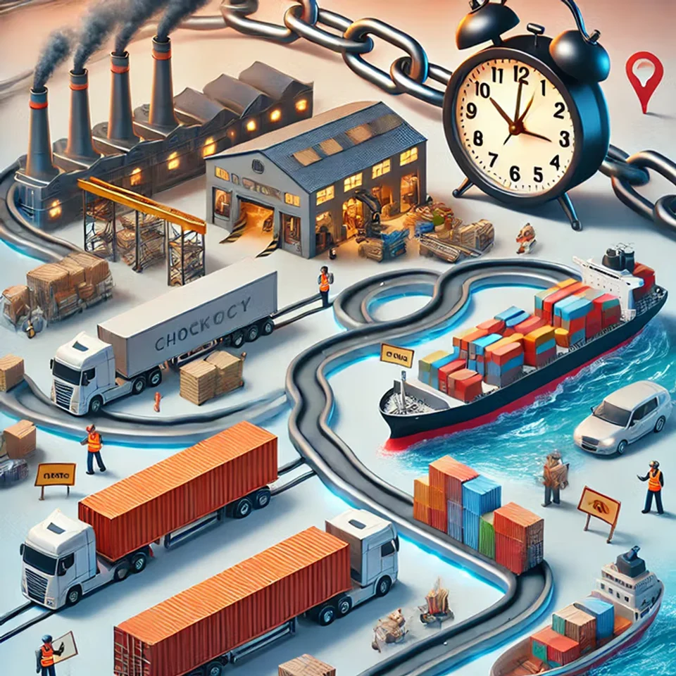 a constricted supply chain representing the risks to the medical device industry of rising shipping costs and the need to adapt to mitigate impacts.