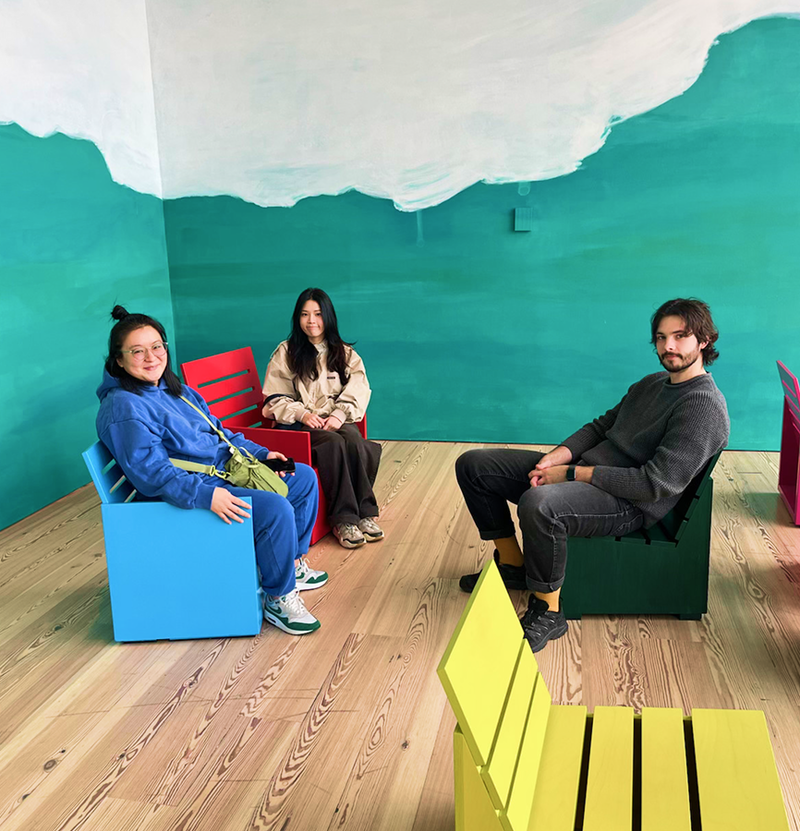 esther, jin and cullen in a room at the whitney in new york city - beardwood