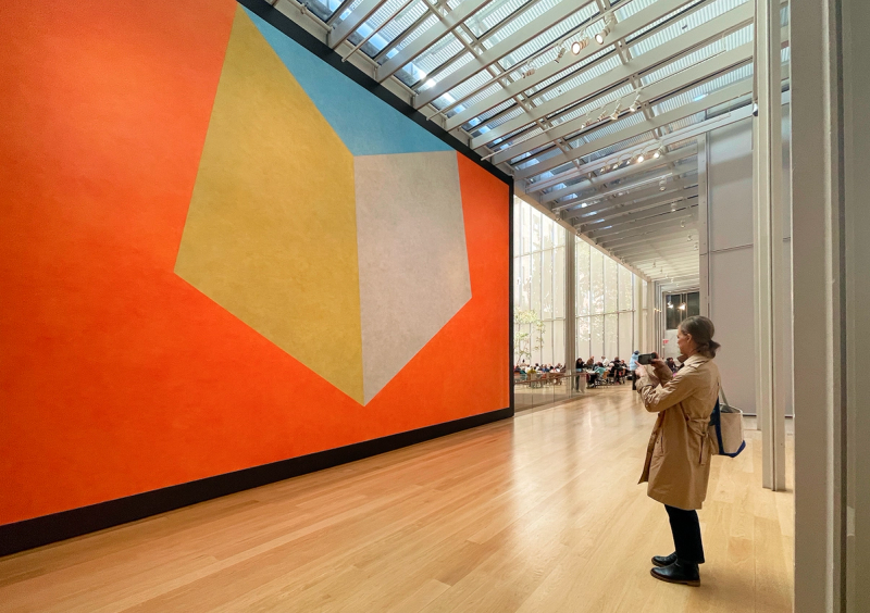 Sarah in front of artwork at the morgan library in new york city - beardwood