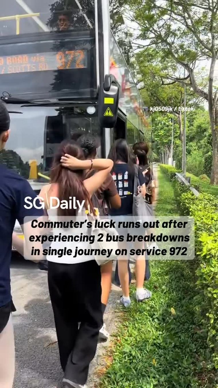 Service 972 commuter experiences two bus breakdowns in a single journey