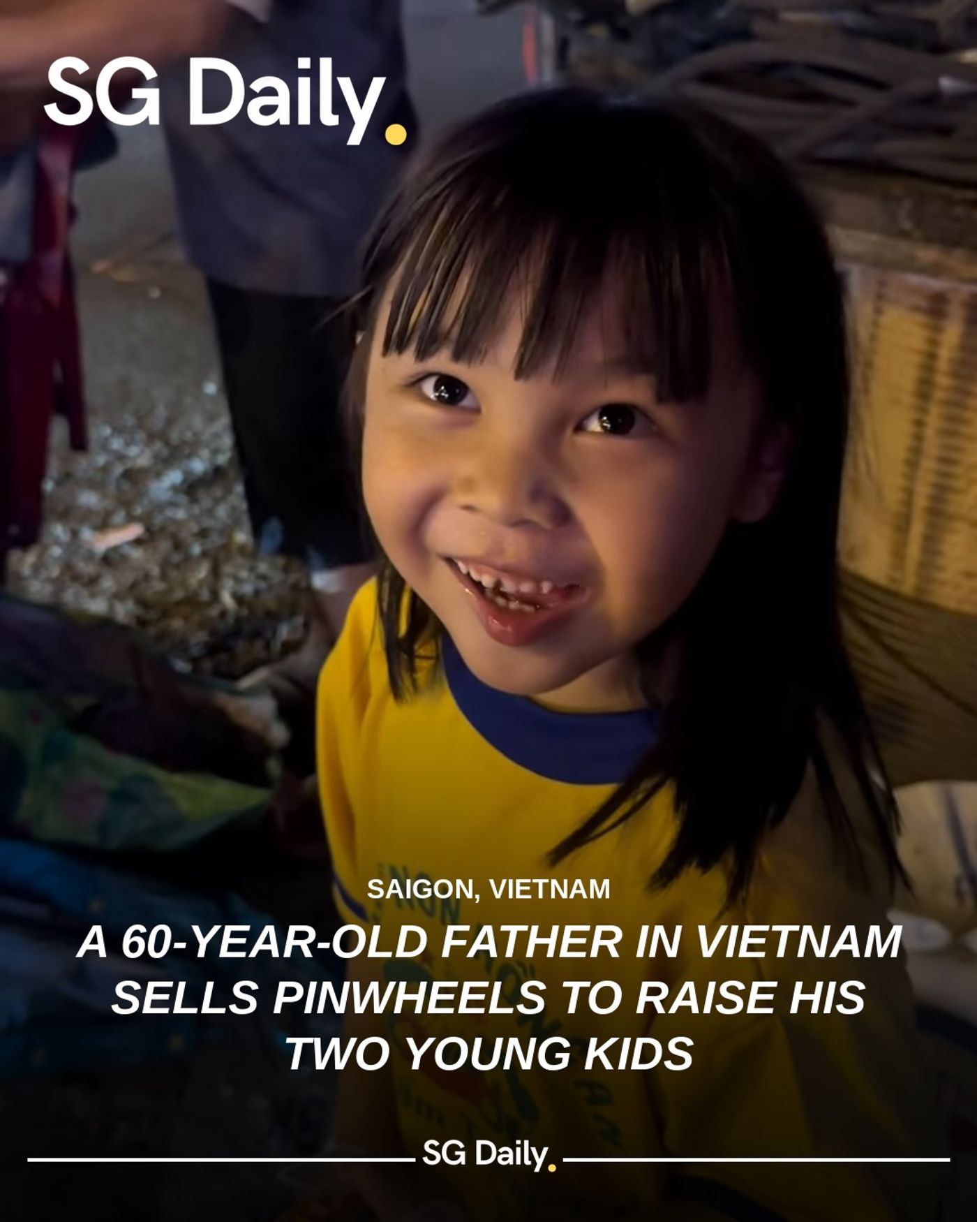 A 60-Year-Old Father in Vietnam Sells Pinwheels to Raise His Two Young Kids