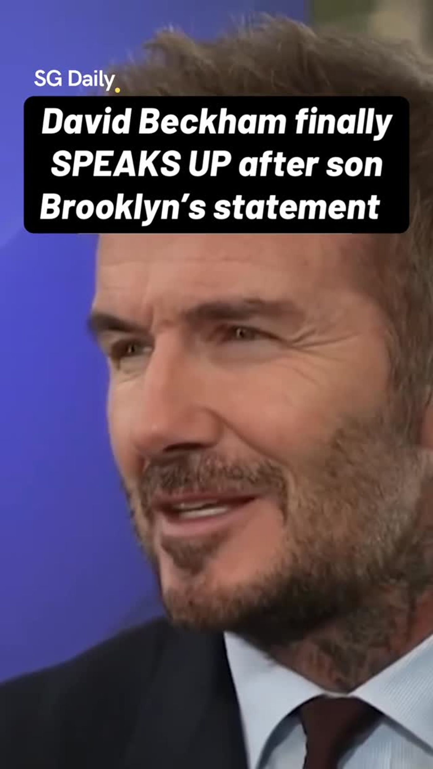 David Beckham finally speaks up after son Brooklyn's statement