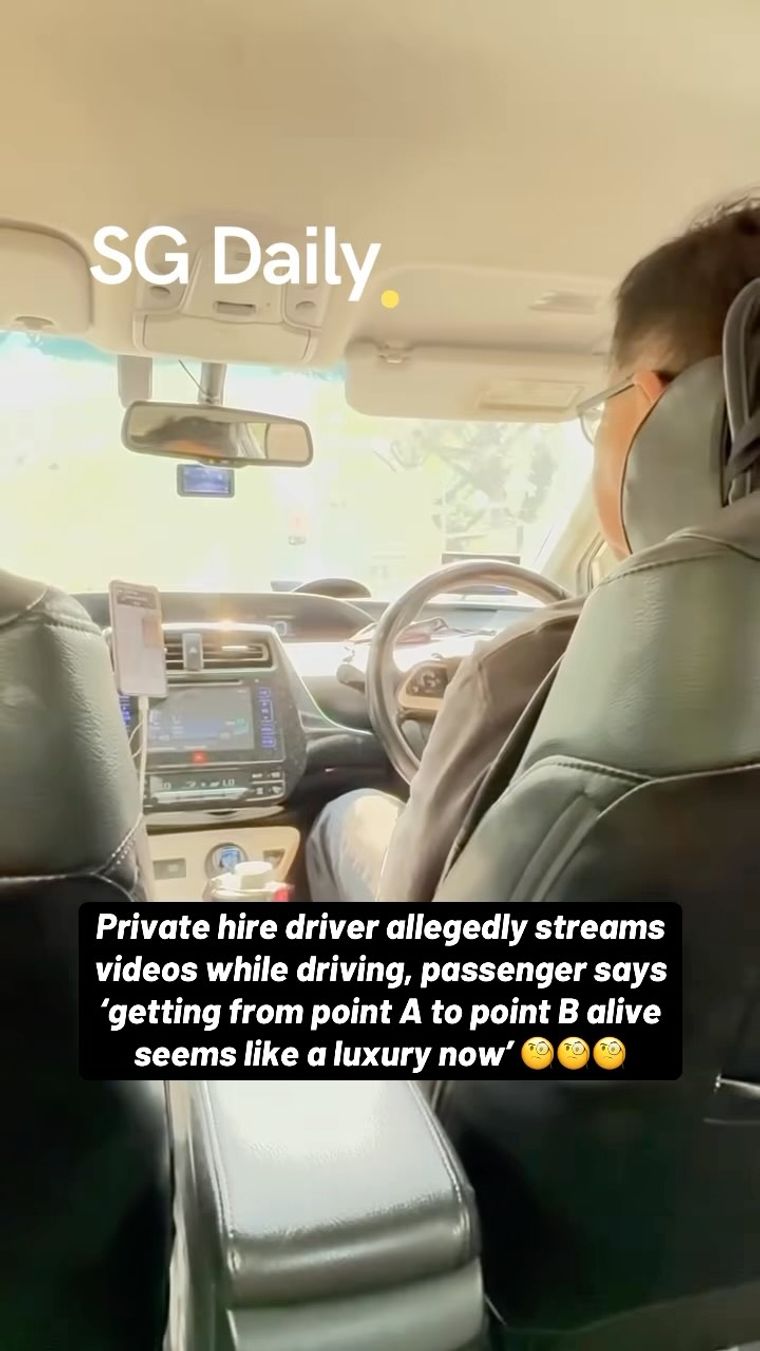 Passenger says PHV driver streamed videos while driving