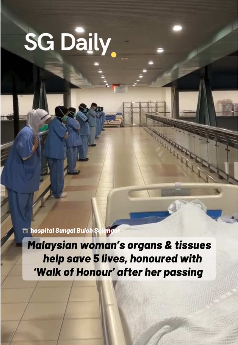 Malaysian woman's organs & tissues help save 5 lives, honoured with 'Walk of Honour' after her passing