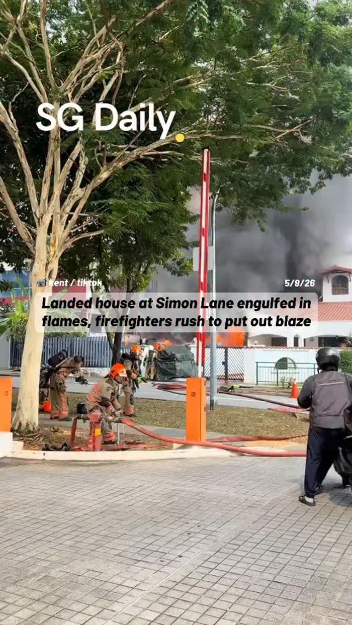 Landed house at Simon Lane engulfed in flames, firefighters rush to put out blaze