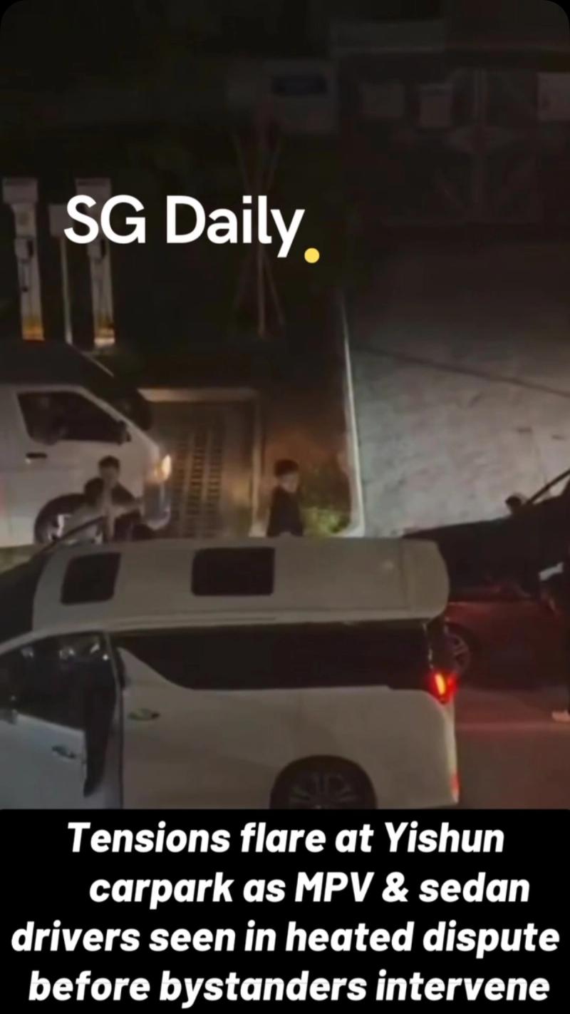 Tensions Flare at Yishun Carpark as MPV and Sedan Drivers Argue