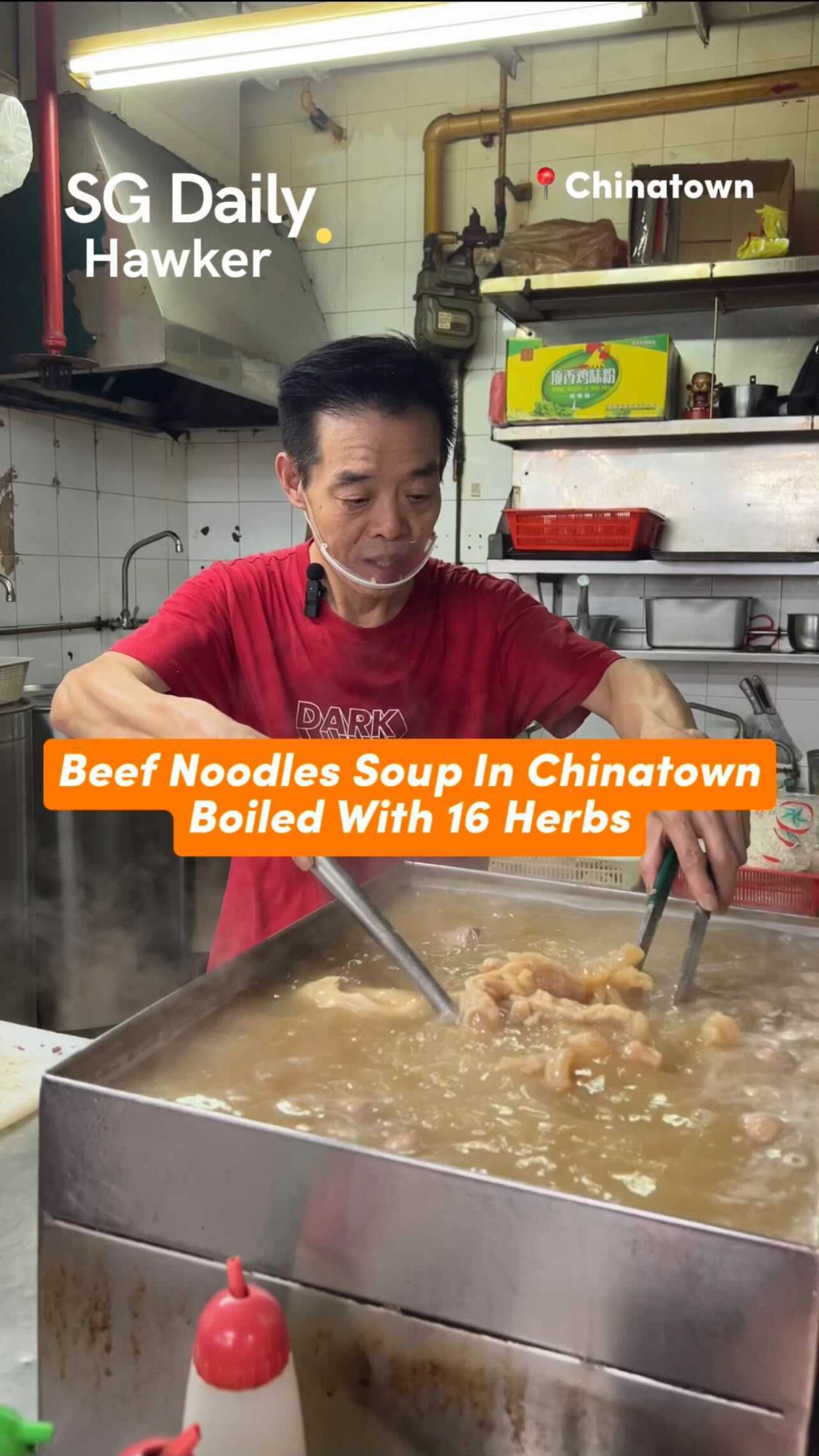 Beef Noodle Soup in Chinatown Boiled With 16 Herbs