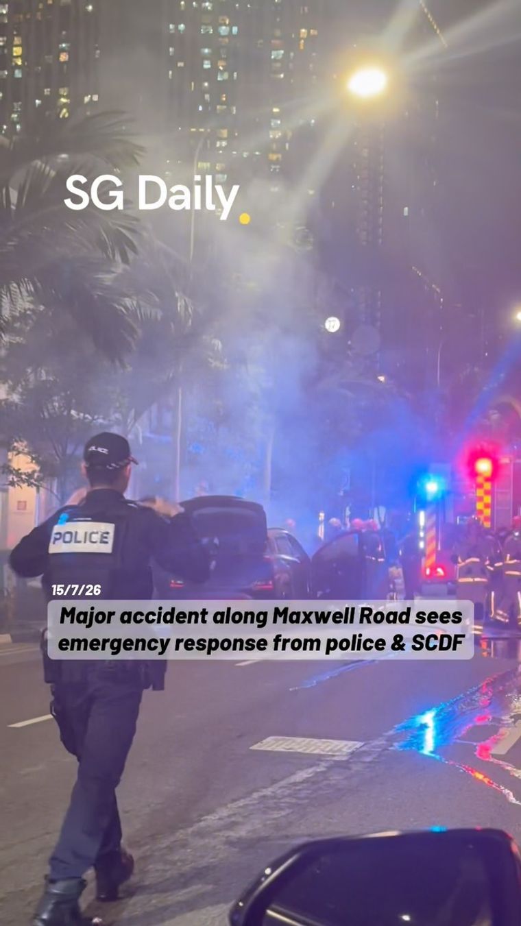 Major accident along Maxwell Road sees emergency response from police & SCDF