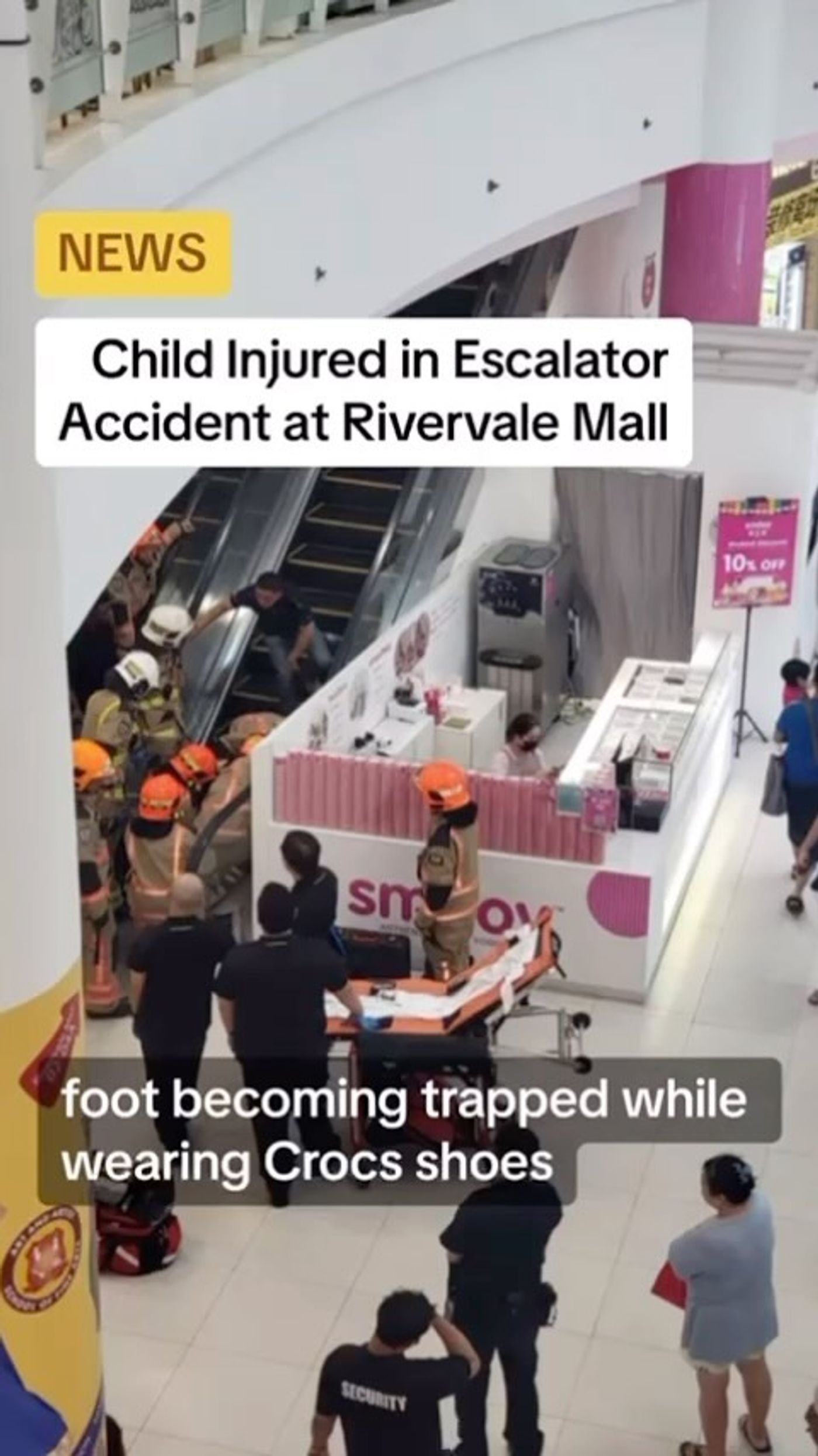 Child Injured in Escalator Accident at Rivervale Mall